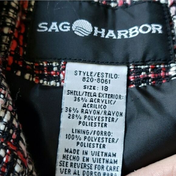 Sag Harbor Maroon/Black Tweed Pullover Jacket - Picture 4 of 4